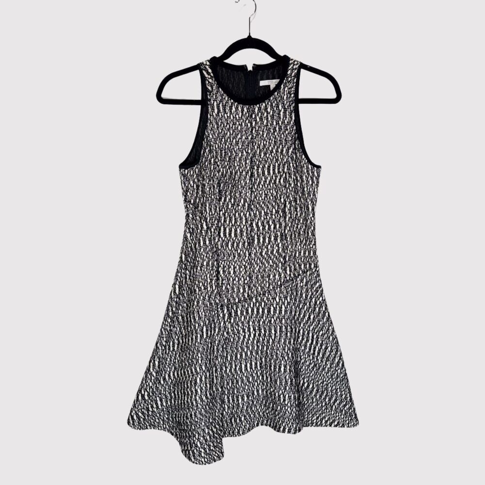 10 Crosby Derek Lam Womens Dress Gray Asymmetric Boucle Silk Mini A Line Size 6 - Picture 2 of 12